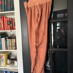 Cinq a Sept Giles Satin Silk Cargo Jogger Pants